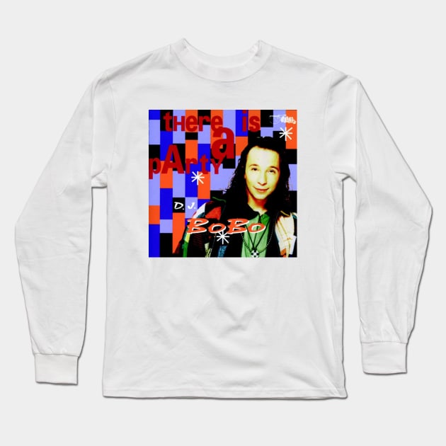 DJ BoBo There Is A Party Album Cover Long Sleeve T-Shirt by Visionary Canvas